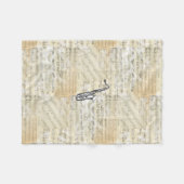 Polaire Couverture vintage d'ouatine de musique de feuille (Devant (Horizontal))