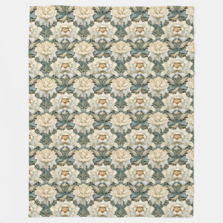Polaire Couverture vintage en crème Sage Vert Fleece Flora