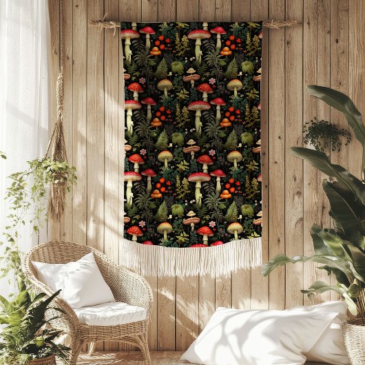 Polaire Couverture Vintage Forest Champignons & Style Rust