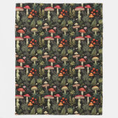 Polaire Couverture Vintage Forest Champignons & Style Rust (Devant)