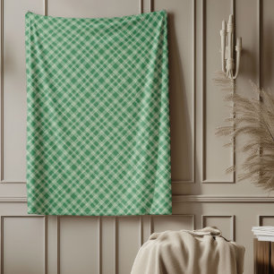 Polaire Couverture vintage Tartan Rouge Vert Noël Plaid