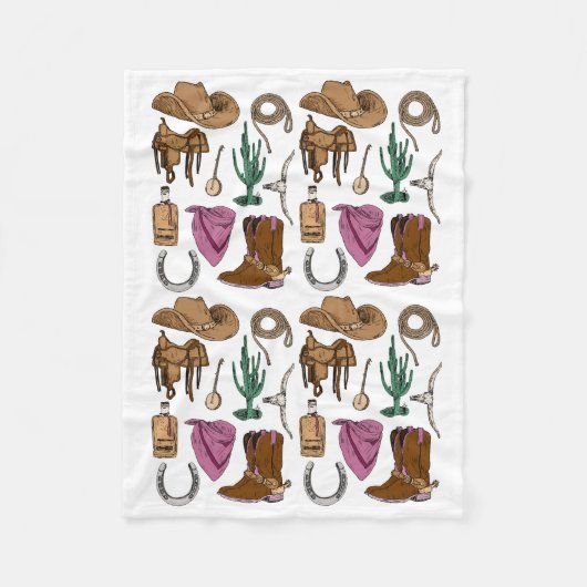 Polaire Cowgirl Collage couverture confortable - Occidenta (Devant)