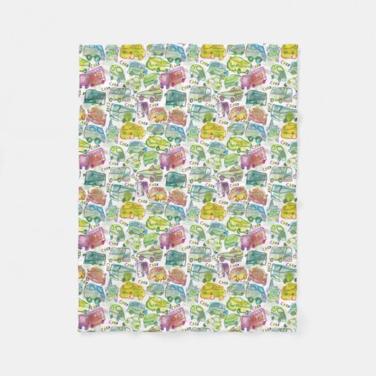 Polaire Crazy Cars Couverture pour enfants (Devant)