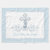 Polaire Croix Bleue Bébé Garçon Baptême couverture