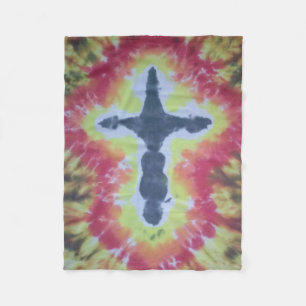 Polaire croix de couverture d'ouatine de tiedye