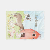 Polaire Cute Aquarelle ferme animal bébé couverture (Devant (Horizontal))