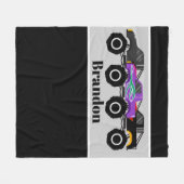 Polaire Cute boys camion ajouter nom couverture (Devant (Horizontal))