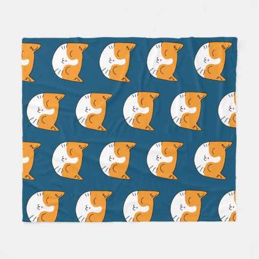 Polaire Cute couverture de chat dorée (Devant (Horizontal))