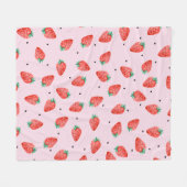 Polaire Cute Couverture De Fraise Avec Points Noirs, Rose (Devant (Horizontal))