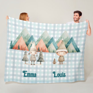 Polaire Cute couverture de Noël personnalisée pour couple