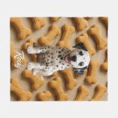 Polaire Cute Dalmatie Couverture personnalisée (Devant (Horizontal))