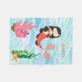 Polaire Cute Sirène Fleece personnalisée Couverture bébé (Devant (Horizontal))