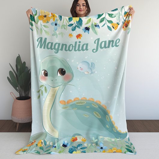 Polaire Cute Turquoise couverture pour enfants Dinosaure a