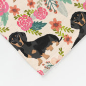 Polaire Dachshunds couverture - mignon chien doxie floral (Coin)