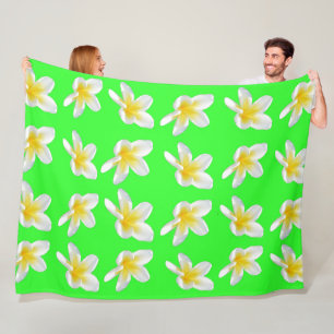 Polaire Délice de frangipanier vert, grande couverture en