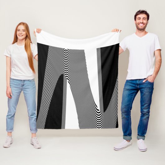 Polaire Design D'Art Op Noir Et Blanc, Couverture En Toiso (En situation)