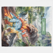 Polaire Dinosaure Anniversaire Couverture Aquarelle Person (Devant (Horizontal))