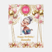 Polaire Elégant Or Blush Funny Grandma couverture cadeau (Devant)