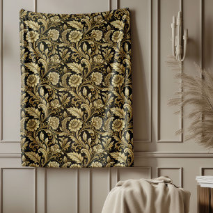 Polaire Elégante couverture baroque en or et tons noirs