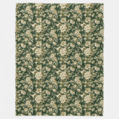 Polaire Élégante couverture de fleurs vert foncé et or (Devant)