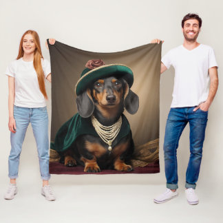 Polaire Élégante couverture en laine royale pour dachshund
