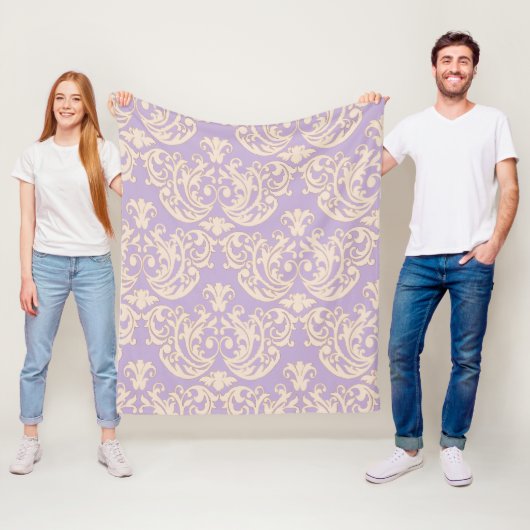 Polaire Élégante couverture en molleton de damas baroque l (En situation)