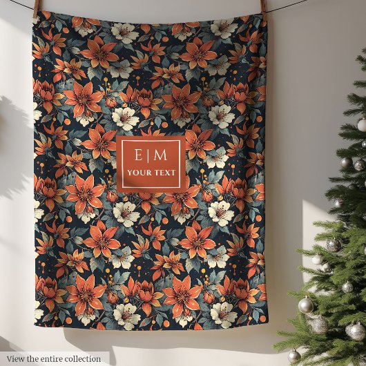 Polaire Elégante couverture florale automne dans les tons 