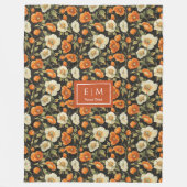 Polaire Élégante couverture florale verte en terre cuite e (Devant)