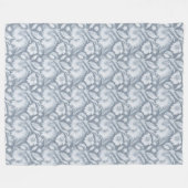 Polaire Élégante couverture gris avec contour floral blanc (Devant (Horizontal))