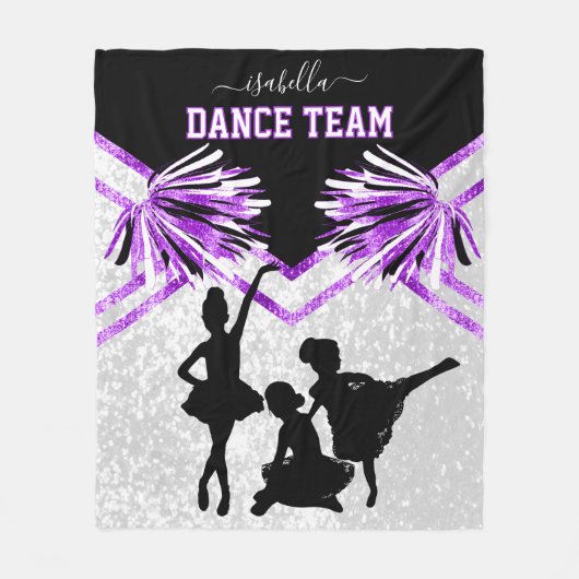 Polaire Équipe de danse Couverture violette, noire et blan (Devant)