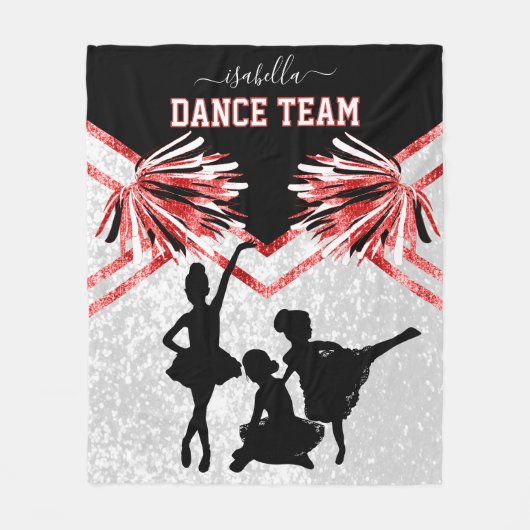 Polaire Équipe de danse rouge, noir et blanc couverture en (Devant)