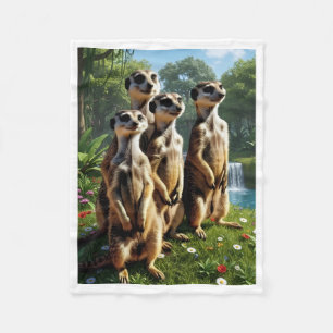 Polaire Famille de suricates mignons couverture en molleto
