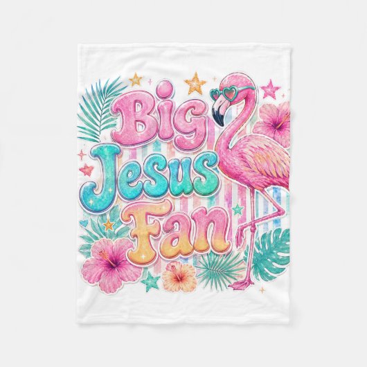 Polaire Fan de Jésus avec couverture flamant rose (Devant)