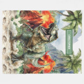 Polaire Fierce Dinosaur Anniversaire Couverture Nom Person (Devant (Horizontal))