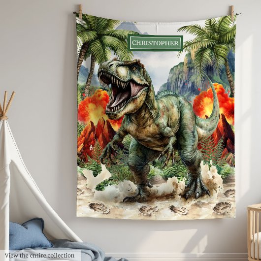 Polaire Fierce Dinosaur Anniversaire Couverture Nom Person