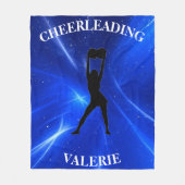 Polaire Filles Bleu Couverture Cheerled avec son nom! (Devant)