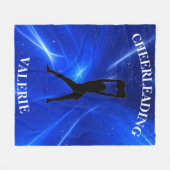 Polaire Filles Bleu Couverture Cheerled avec son nom! (Devant (Horizontal))