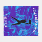 Polaire Filles Bleu Couverture Cheerled avec son nom! (Devant (Horizontal))