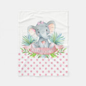 Polaire Filles Eléphant Personnalisé Couverture bébé (Devant)