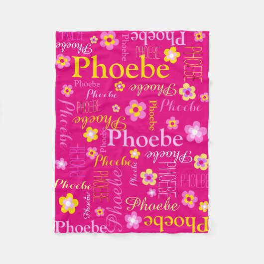 Polaire Filles jaune rose nom florale couverture graphique (Devant)