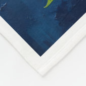Polaire Fleurs blanches sur couverture bleue (Coin)
