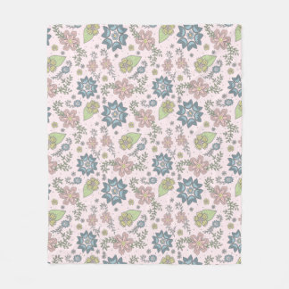 Polaire Fleurs d'hiver dans la couverture rose