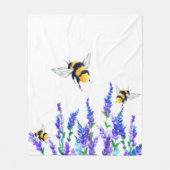 Polaire Fleurs printanières et abeilles volant couverture  (Devant)