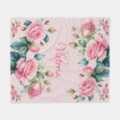 Polaire Fleurs Rouges : Une Couverture Douce en Fleece à R (Devant (Horizontal))