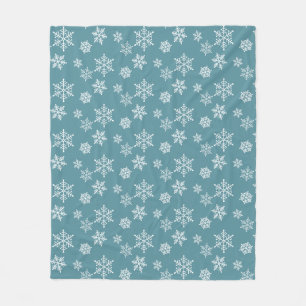 Polaire Flocons blancs sur couverture en laine teinte de s