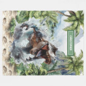 Polaire Forte couverture T-Rex Nom personnalisé Garçons pe (Devant (Horizontal))