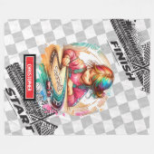 Polaire Fun Watercolor Racing Sport Couverture de voiture  (Devant (Horizontal))