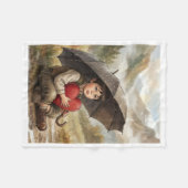 Polaire Garçon avec parapluie et couverture en molleton ro (Devant (Horizontal))