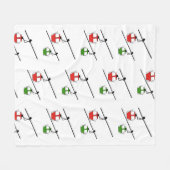 Polaire Gondolas rouges et verts sur couverture blanche (Devant (Horizontal))
