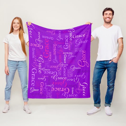 Polaire Grace nom court personnalisées couverture rose vio (En situation)